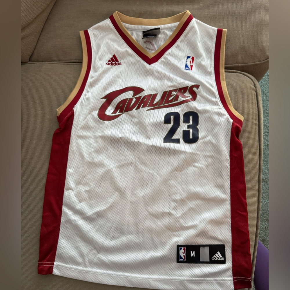 Adidas Cleveland Cavaliers LeBron James White and Red Cavaliers Jersey